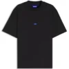 T-Shirt aus Baumwolljersey mit blauem Logo-Patch