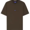 T-Shirt aus Baumwolljersey mit blauem Logo-Patch