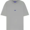 T-Shirt aus Baumwolljersey mit blauem Logo-Patch