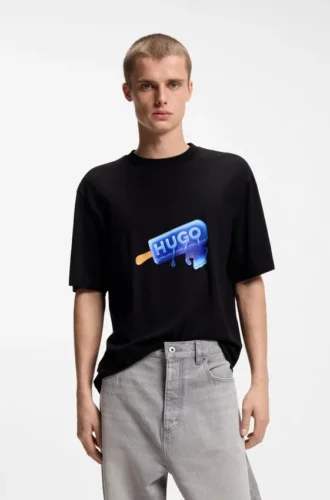 T-Shirt aus Baumwolljersey mit Eis am Stiel-Motiv
