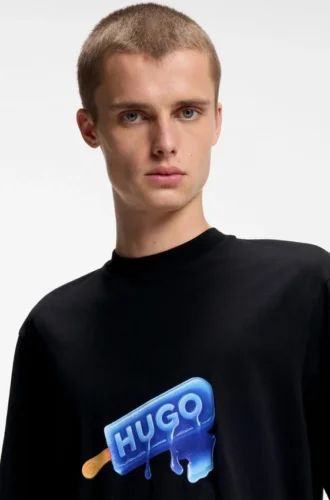 T-Shirt aus Baumwolljersey mit Eis am Stiel-Motiv