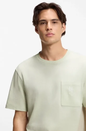 T-Shirt aus Baumwolljersey mit gesticktem Logo