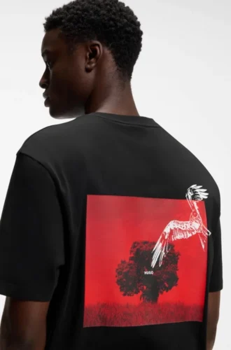 T-Shirt aus Baumwolljersey mit Grafik auf der Rückseite
