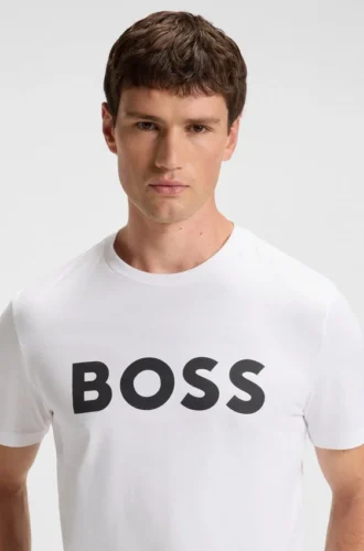 T-Shirt aus Baumwolljersey mit großem Logo-Print