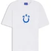 T-Shirt aus Baumwolljersey mit Happy HUGO-Logo