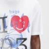 T-Shirt aus Baumwolljersey mit Happy HUGO-Motiv