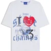 T-Shirt aus Baumwolljersey mit Happy HUGO-Motiv