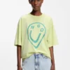 T-Shirt aus Baumwolljersey mit „Happy HUGO“-Print im Melted-Effekt