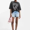 T-Shirt aus Baumwolljersey mit „Happy HUGO“-Print im Melted-Effekt