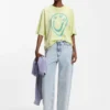 T-Shirt aus Baumwolljersey mit „Happy HUGO“-Print im Melted-Effekt