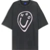 T-Shirt aus Baumwolljersey mit „Happy HUGO“-Print im Melted-Effekt