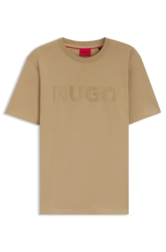 T-Shirt aus Baumwolljersey mit kariertem Logo