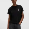 T-Shirt aus Baumwolljersey mit Kristallverzierung