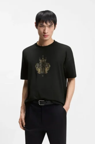 T-Shirt aus Baumwolljersey mit Logo-Motiv zum Jahr des Pferdes