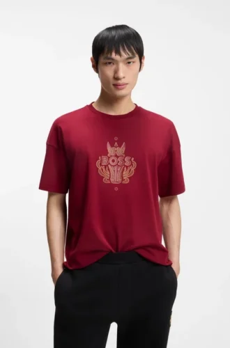 T-Shirt aus Baumwolljersey mit Logo-Motiv zum Jahr des Pferdes