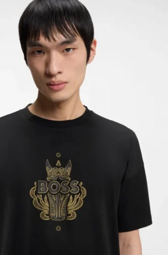 T-Shirt aus Baumwolljersey mit Logo-Motiv zum Jahr des Pferdes