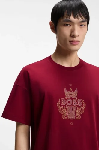 T-Shirt aus Baumwolljersey mit Logo-Motiv zum Jahr des Pferdes
