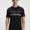 T-Shirt aus Baumwolljersey mit Logo und Streifen