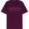 T-Shirt aus Baumwolljersey mit Logo und Streifen