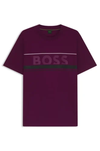 T-Shirt aus Baumwolljersey mit Logo und Streifen
