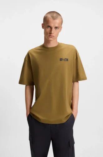T-Shirt aus Baumwolljersey mit Puff-Print-Logo