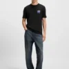 T-Shirt aus Baumwolljersey mit Split-Logo-Print