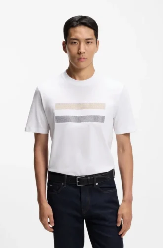 T-Shirt aus Baumwolljersey mit Streifen-Motiv