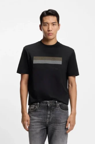 T-Shirt aus Baumwolljersey mit Streifen-Motiv