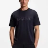 T-Shirt aus Baumwolljersey mit strukturiertem Logo