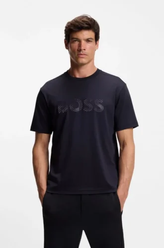 T-Shirt aus Baumwolljersey mit strukturiertem Logo