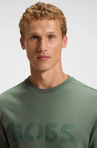 T-Shirt aus Baumwolljersey mit strukturiertem Logo