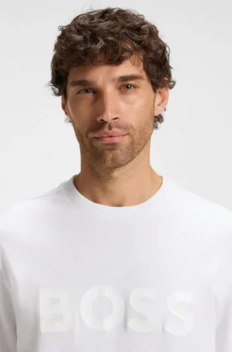 T-Shirt aus Baumwolljersey mit strukturiertem Logo