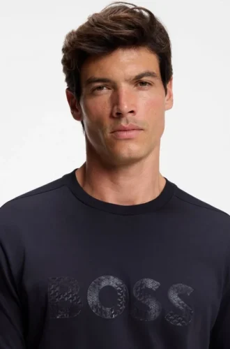 T-Shirt aus Baumwolljersey mit strukturiertem Logo