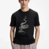 T-Shirt aus Baumwolljersey mit versetztem Logo T-Shirt aus Baumwolljersey mit versetztem Logo