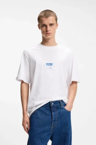 T-Shirt aus Baumwolljersey mit Workwear-Logo-Etikett