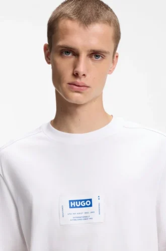 T-Shirt aus Baumwolljersey mit Workwear-Logo-Etikett