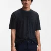 T-Shirt aus Baumwollmischung mit Blumen-Jacquardmuster T-Shirt aus Baumwollmischung mit Blumen-Jacquardmuster