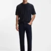 T-Shirt aus Baumwollmischung mit Blumen-Jacquardmuster T-Shirt aus Baumwollmischung mit Blumen-Jacquardmuster