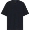 T-Shirt aus Baumwollmischung mit Blumen-Jacquardmuster T-Shirt aus Baumwollmischung mit Blumen-Jacquardmuster