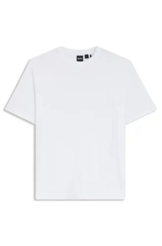 T-Shirt aus Baumwollmischung mit Bubble-Jacquard-Struktur