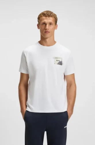 T-Shirt aus Baumwollmischung mit dekorativen reflektierenden Akzenten