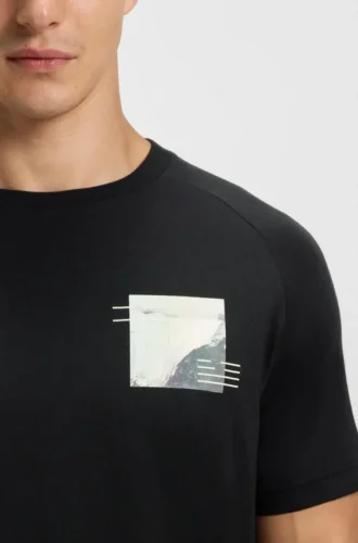 T-Shirt aus Baumwollmischung mit dekorativen reflektierenden Akzenten