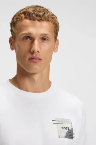 T-Shirt aus Baumwollmischung mit dekorativen reflektierenden Akzenten