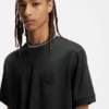 T-Shirt aus Baumwollmischung mit Drop-Needle-Streifen
