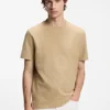 T-Shirt aus Baumwollmischung mit Knitteroptik