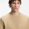 T-Shirt aus Baumwollmischung mit Knitteroptik