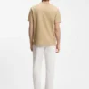 T-Shirt aus Baumwollmischung mit Knitteroptik