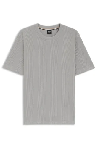 T-Shirt aus Baumwollmischung mit Waffelstruktur