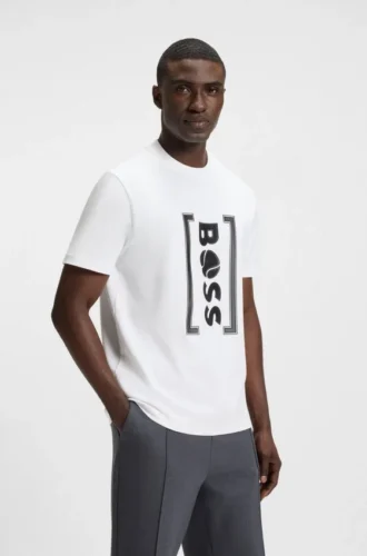 T-Shirt aus Interlock-Baumwolle mit Mesh-Print