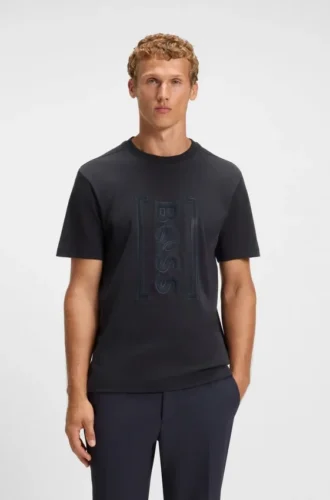T-Shirt aus Interlock-Baumwolle mit Mesh-Print
